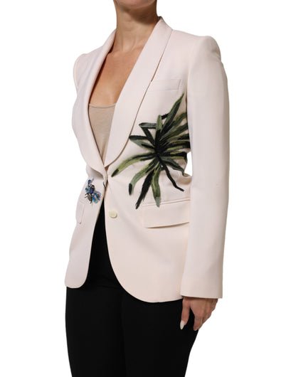 Dolce & Gabbana Women's Single Breasted Virgin Wool & Silk Overcoat - Beige