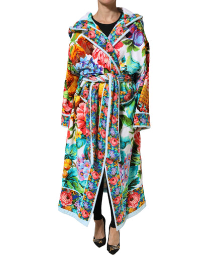 Dolce & Gabbana Women's Cotton Overcoat - Multicolor Floral Print