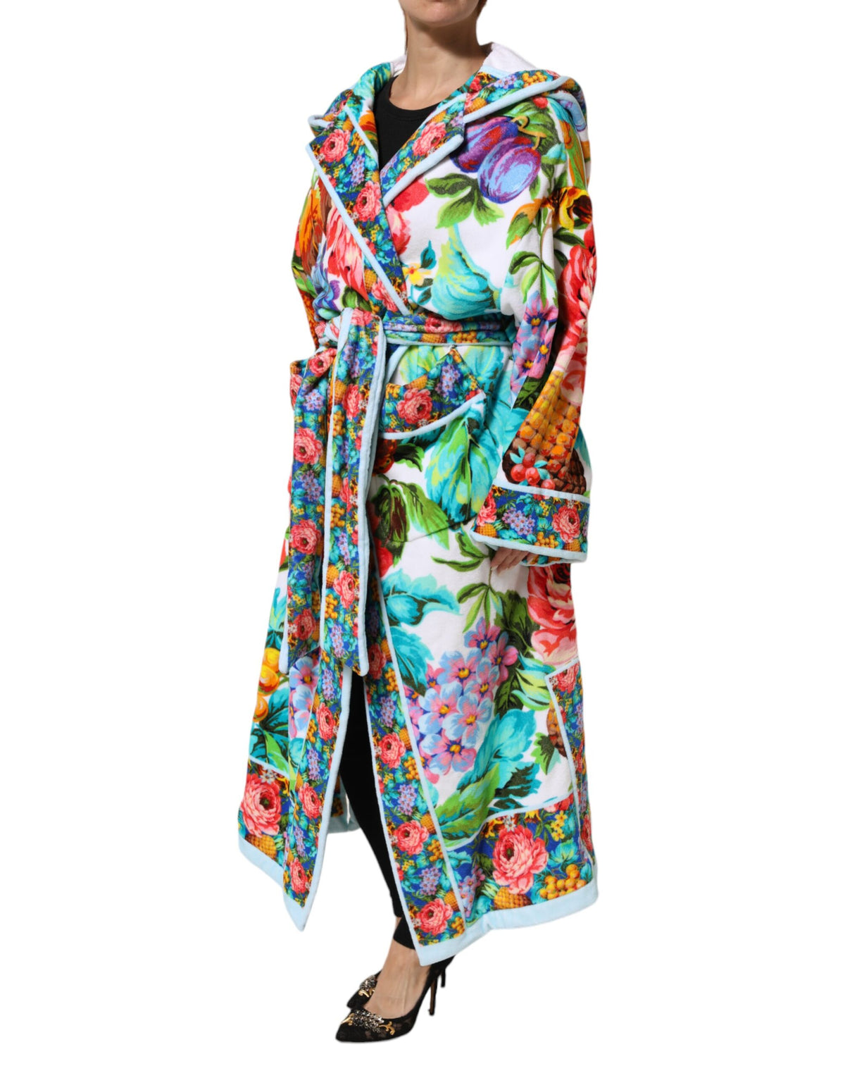 Dolce & Gabbana Women's Cotton Overcoat - Multicolor Floral Print