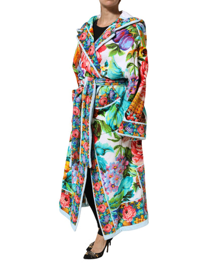 Dolce & Gabbana Women's Cotton Overcoat - Multicolor Floral Print