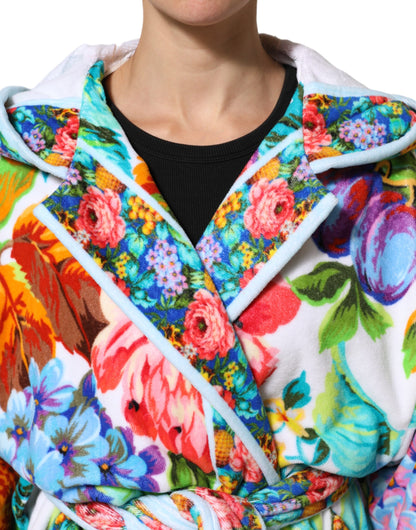 Dolce & Gabbana Women's Cotton Overcoat - Multicolor Floral Print