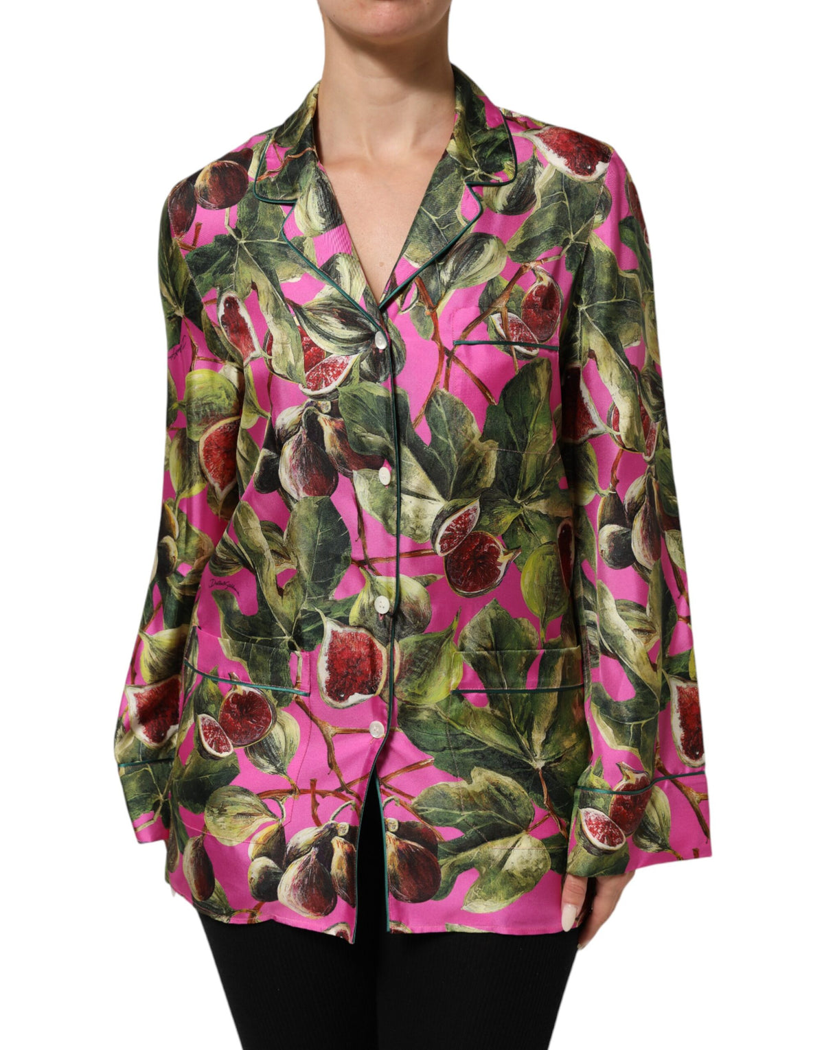 Dolce & Gabbana Women's Regular Fit Silk Blouse - Pink Print