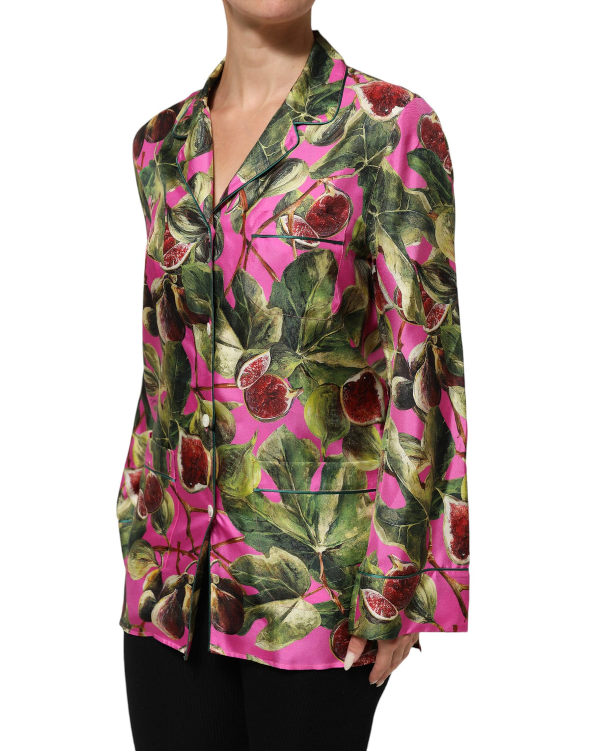 Dolce & Gabbana Women's Regular Fit Silk Blouse - Pink Print