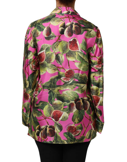 Dolce & Gabbana Women's Regular Fit Silk Blouse - Pink Print