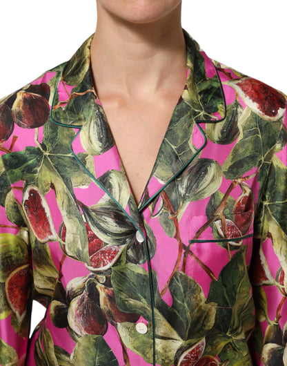 Dolce & Gabbana Women's Regular Fit Silk Blouse - Pink Print