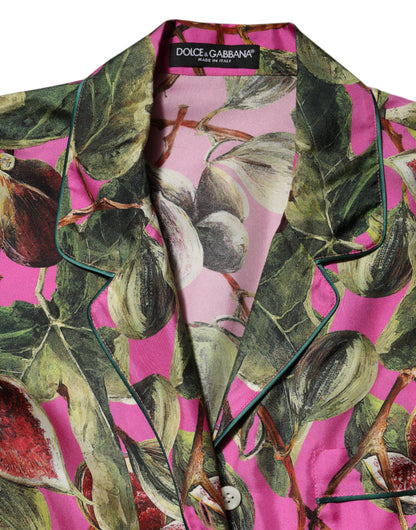 Dolce & Gabbana Women's Regular Fit Silk Blouse - Pink Print