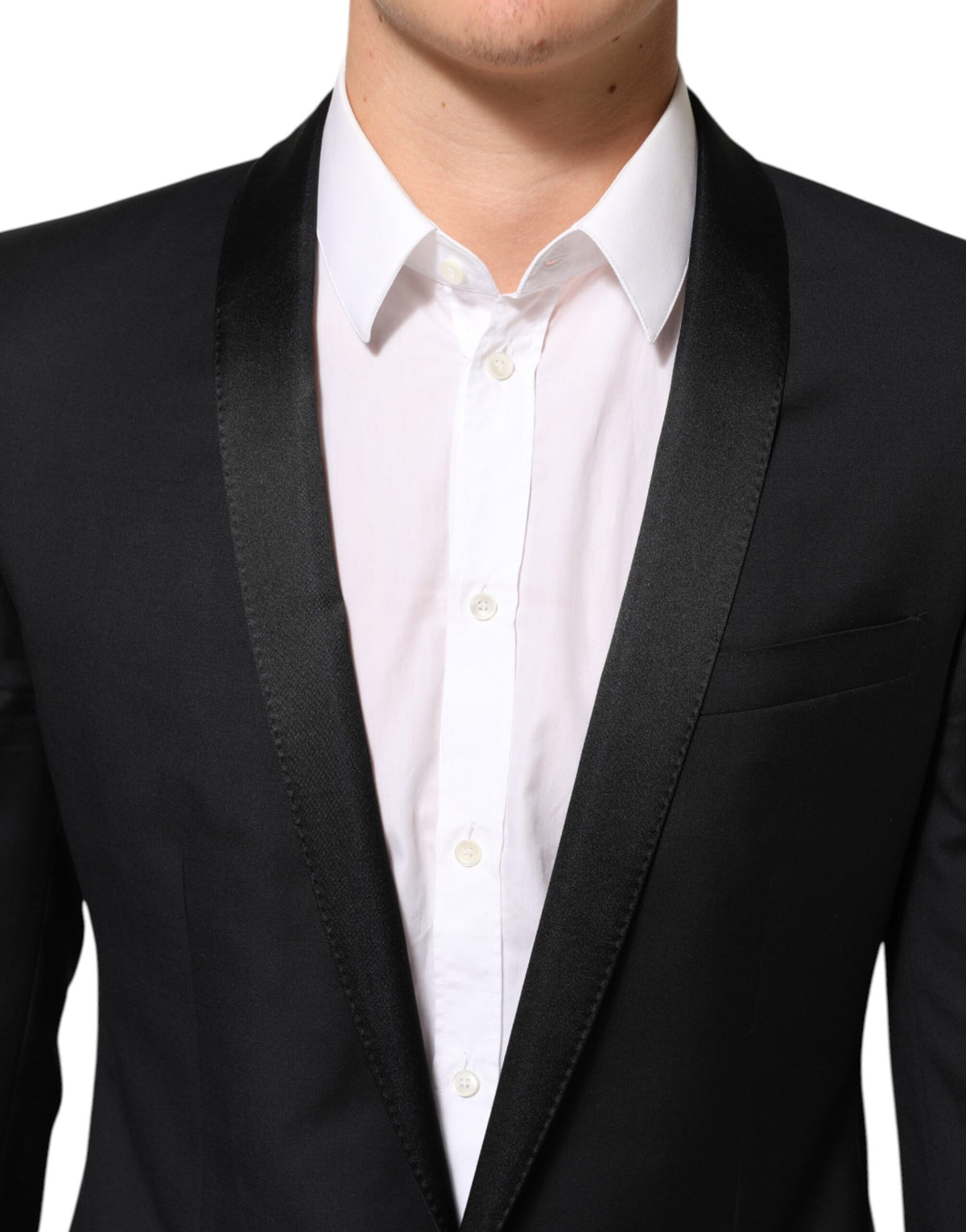 Dolce & Gabbana Men's Single Breasted Virgin Wool Polyester Viscose & Silk Blazer - Black Gold
