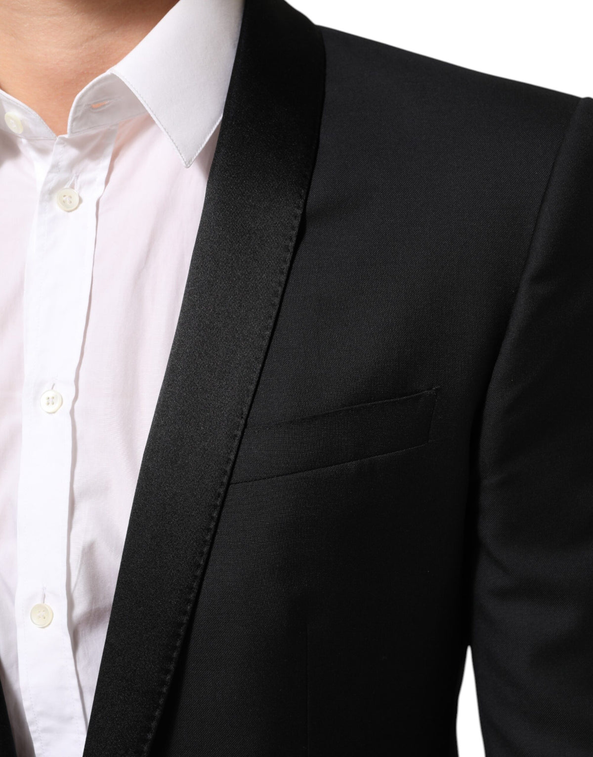 Dolce & Gabbana Men's Single Breasted Virgin Wool Polyester Viscose & Silk Blazer - Black Gold