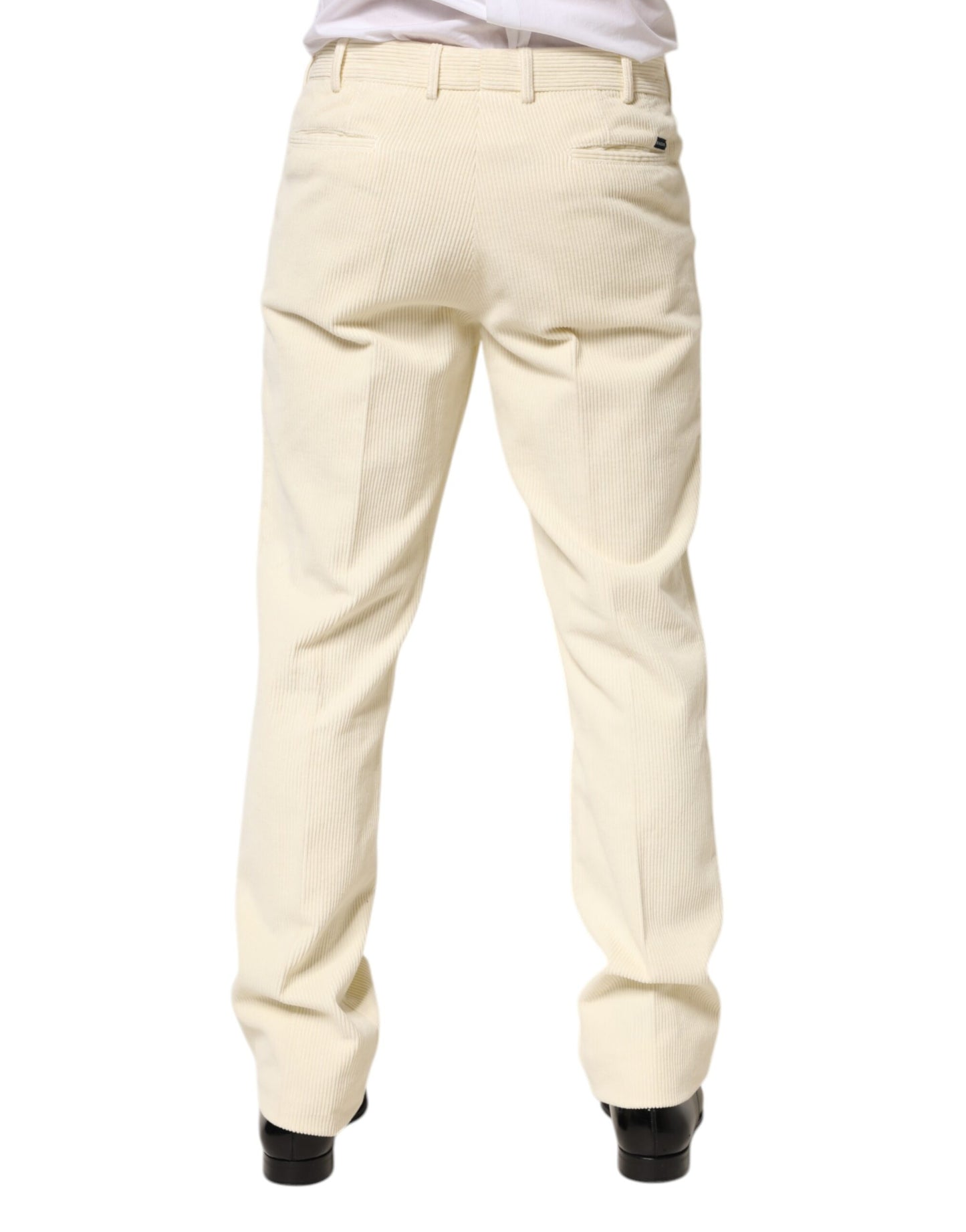 Burberry Beige Corduroy Cotton Straight Men Trouser Pants