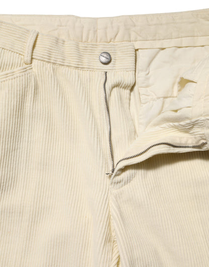 Burberry Beige Corduroy Cotton Straight Men Trouser Pants
