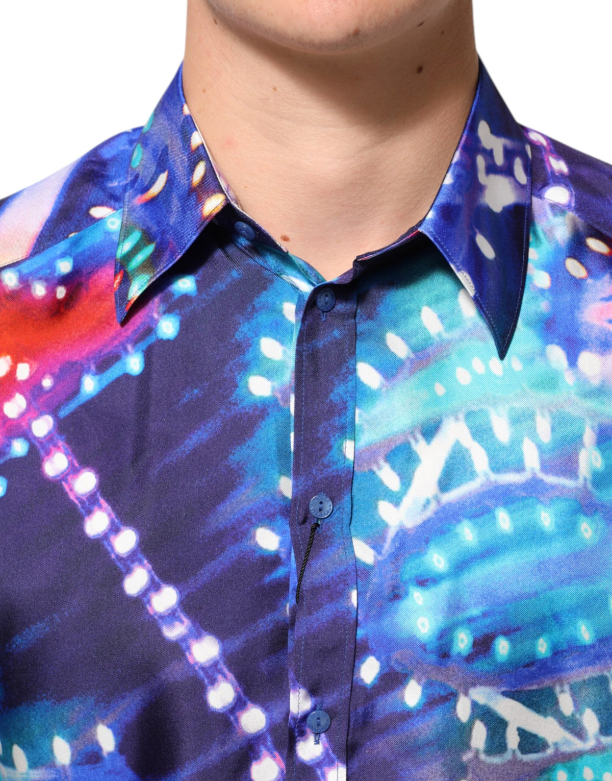 Dolce & Gabbana Men's Slim Long-Sleeve Silk Dress Shirt - Multicolor Print