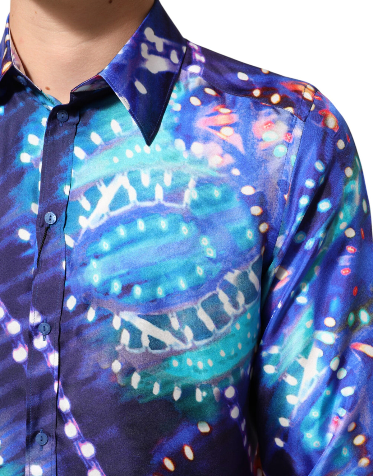 Dolce & Gabbana Men's Slim Long-Sleeve Silk Dress Shirt - Multicolor Print