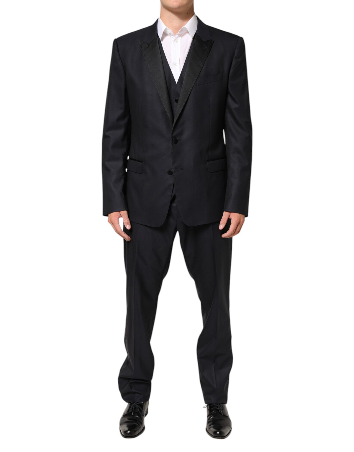 Dolce & Gabbana Men's Slim Virgin Wool Polyester & Silk Pant Suit - Black