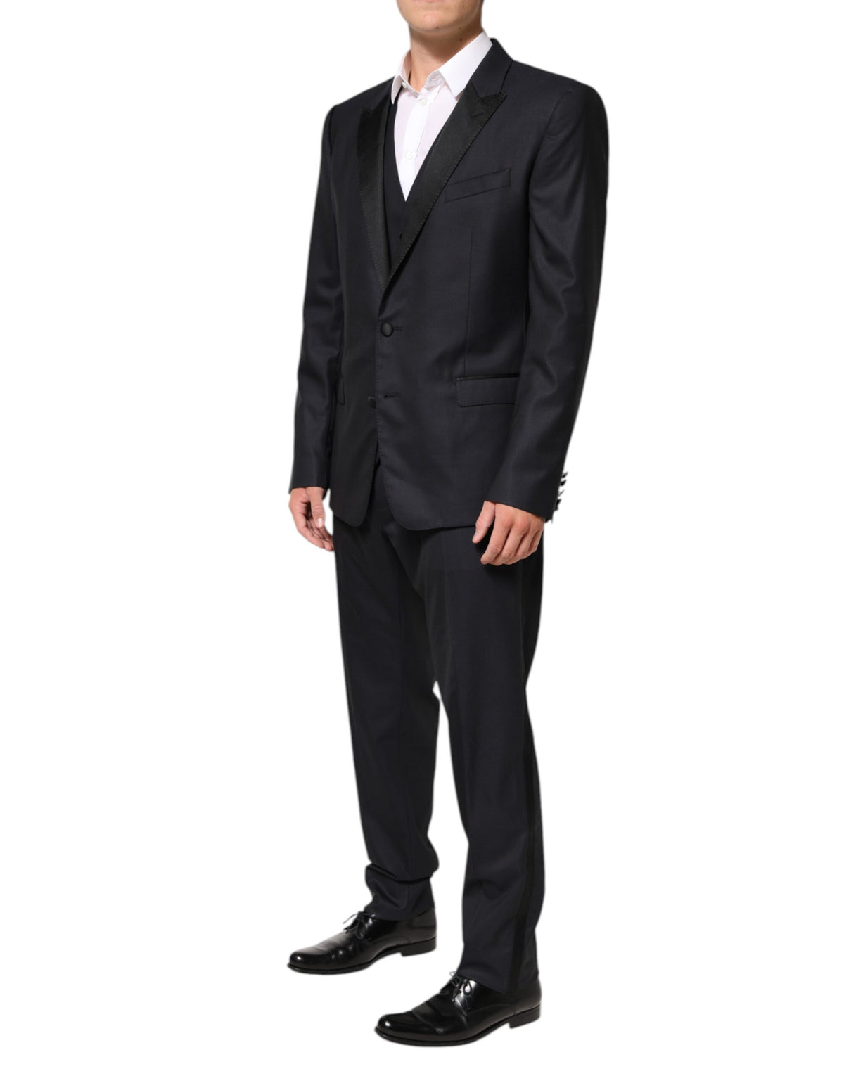 Dolce & Gabbana Men's Slim Virgin Wool Polyester & Silk Pant Suit - Black