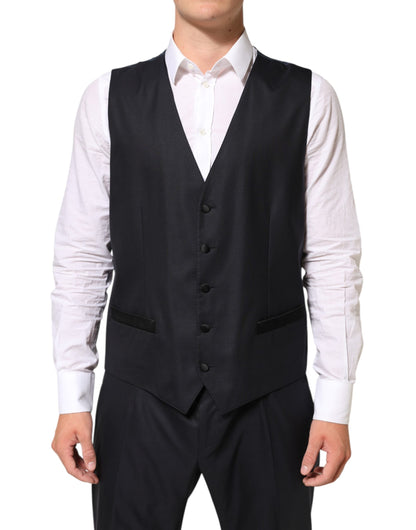 Dolce & Gabbana Men's Slim Virgin Wool Polyester & Silk Pant Suit - Black