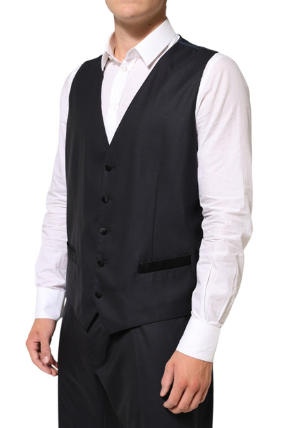 Dolce & Gabbana Men's Slim Virgin Wool Polyester & Silk Pant Suit - Black