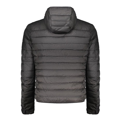 Cavalli Class Men's Polyester Hooded Windbreaker Jacket - Black