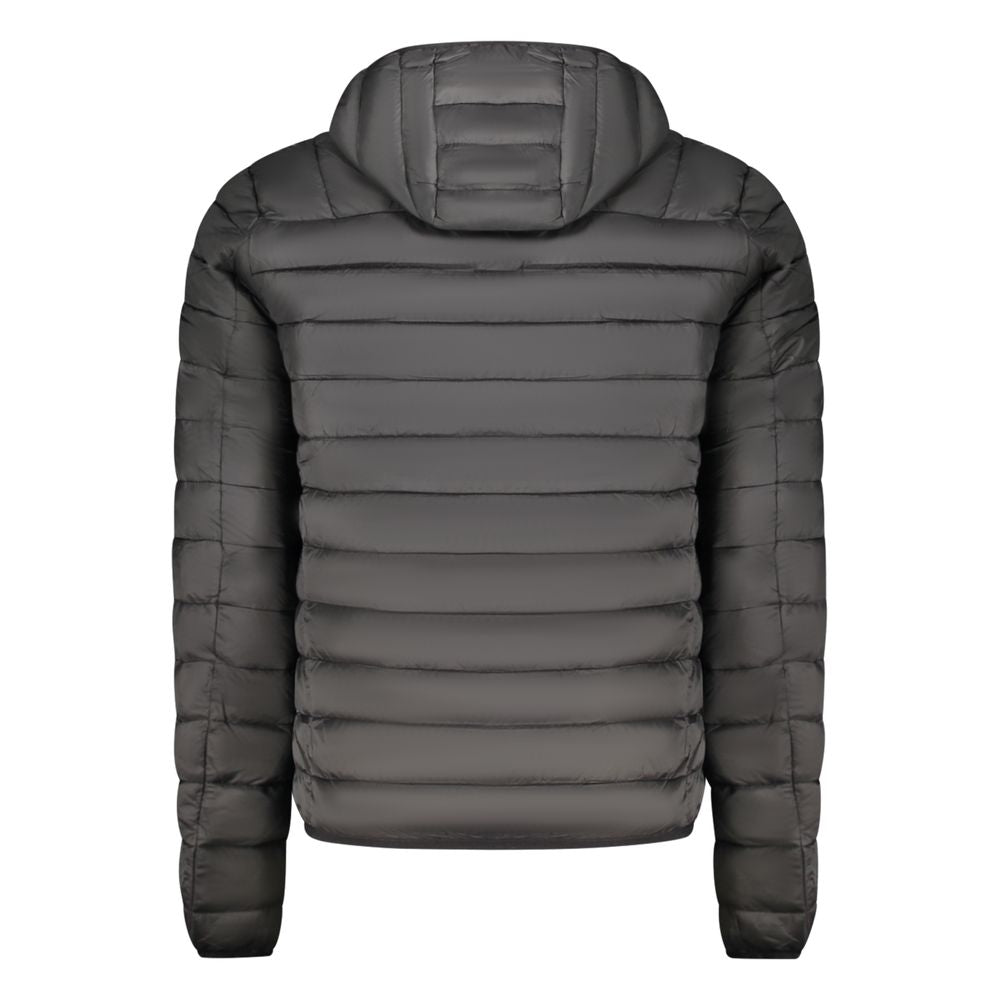 Cavalli Class Men's Polyester Hooded Windbreaker Jacket - Black Signature