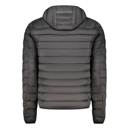 Cavalli Class Men's Polyester Hooded Windbreaker Jacket - Black Signature