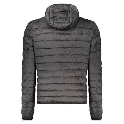 Cavalli Class Men's Lightweight Polyester Hooded Windbreaker Jacket - Black