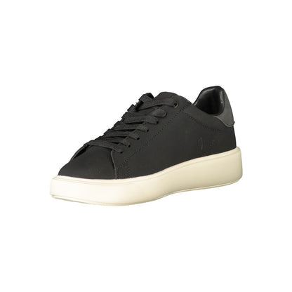 Sneakers by Blauer for men in polyester polyurethane leather black & print features an sumptuous silhouette, showcasing the premium Men's Low-Top Polyester Polyurethane Leather Sneakers in a sumptuous low-top style that offers a sumptuous finish for refined style.