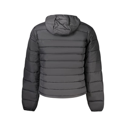 Hooded Windbreaker Jacket by Napapijri for men in polyamide black & print features an enduring silhouette, showcasing technical pockets, hooded & windproof and a sophisticated hooded neckline for a truly enduring aesthetic.