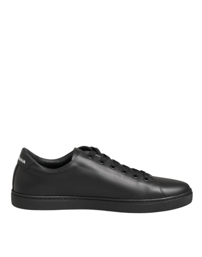 Dolce & Gabbana Heart Women's Low Top Calf Leather Crystal & Rubber Sneakers - Black Red Patterned