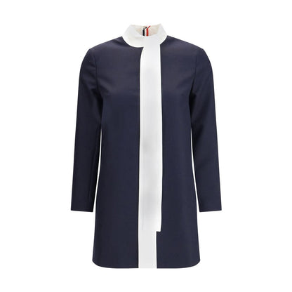 Thom Browne Blue Fleece Wool Casual Dress
