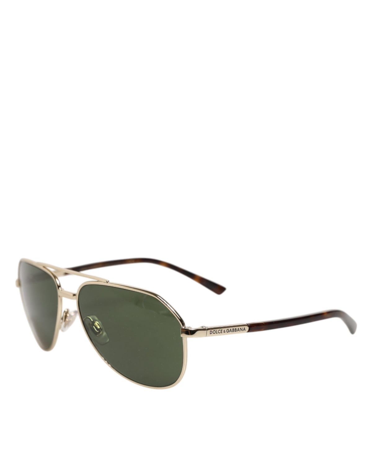 Dolce & Gabbana Aviator Metallized Fiber Sunglasses - Green Silver