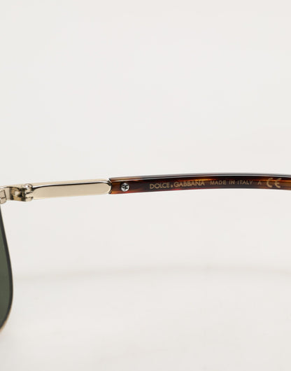 Dolce & Gabbana Aviator Metallized Fiber Sunglasses - Green Silver