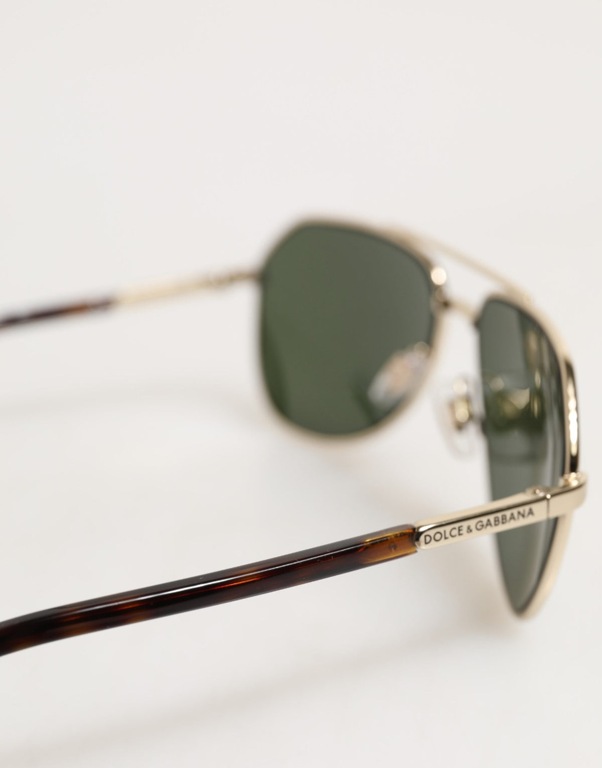 Dolce & Gabbana Aviator Metallized Fiber Sunglasses - Green Silver