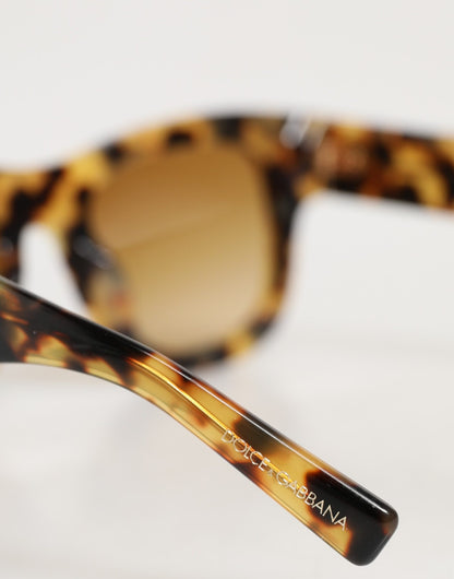 Dolce & Gabbana Square Gradient Acetate Sunglasses - Gradient Brown White Patterned