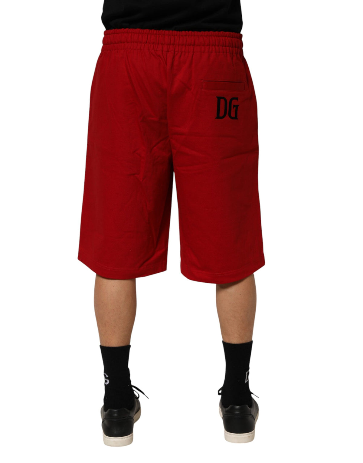Dolce & Gabbana Men's Relaxed Fit Regular Mid Rise Cotton Bermuda Shorts - Red