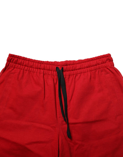 Dolce & Gabbana Men's Relaxed Fit Regular Mid Rise Cotton Bermuda Shorts - Red