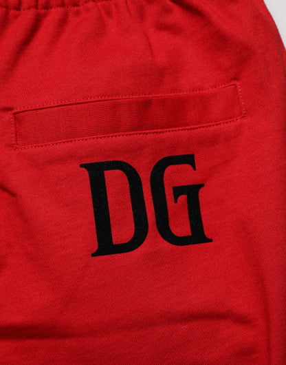 Dolce & Gabbana Men's Relaxed Fit Regular Mid Rise Cotton Bermuda Shorts - Red