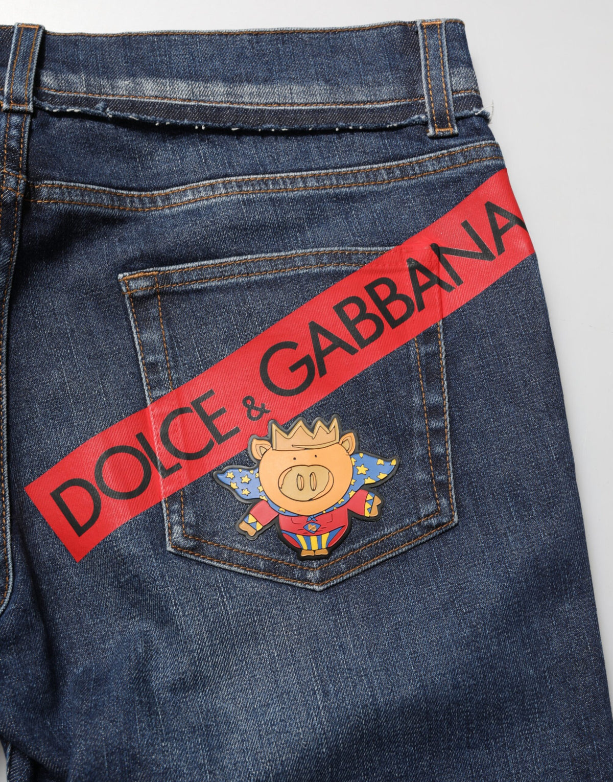 Dolce & Gabbana Men's Tapered Leg Skinny Regular Fit Denim Cotton & Polyurethane Jeans - Blue