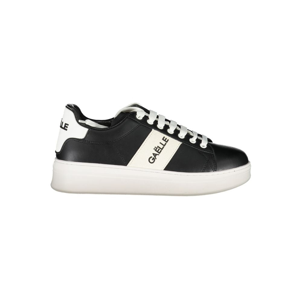 Gaelle Paris Black Polyurethane Men Sneaker