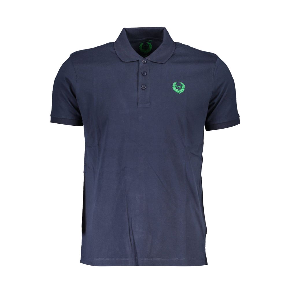 Polo Shirt by Gianmarco Venturi for men in cotton blue presents a distinguished silhouette, showcasing a sophisticated and distinguished short-sleeve for a truly distinguished finish.