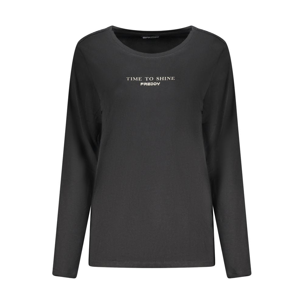 Freddy Black Cotton Women T-Shirt
