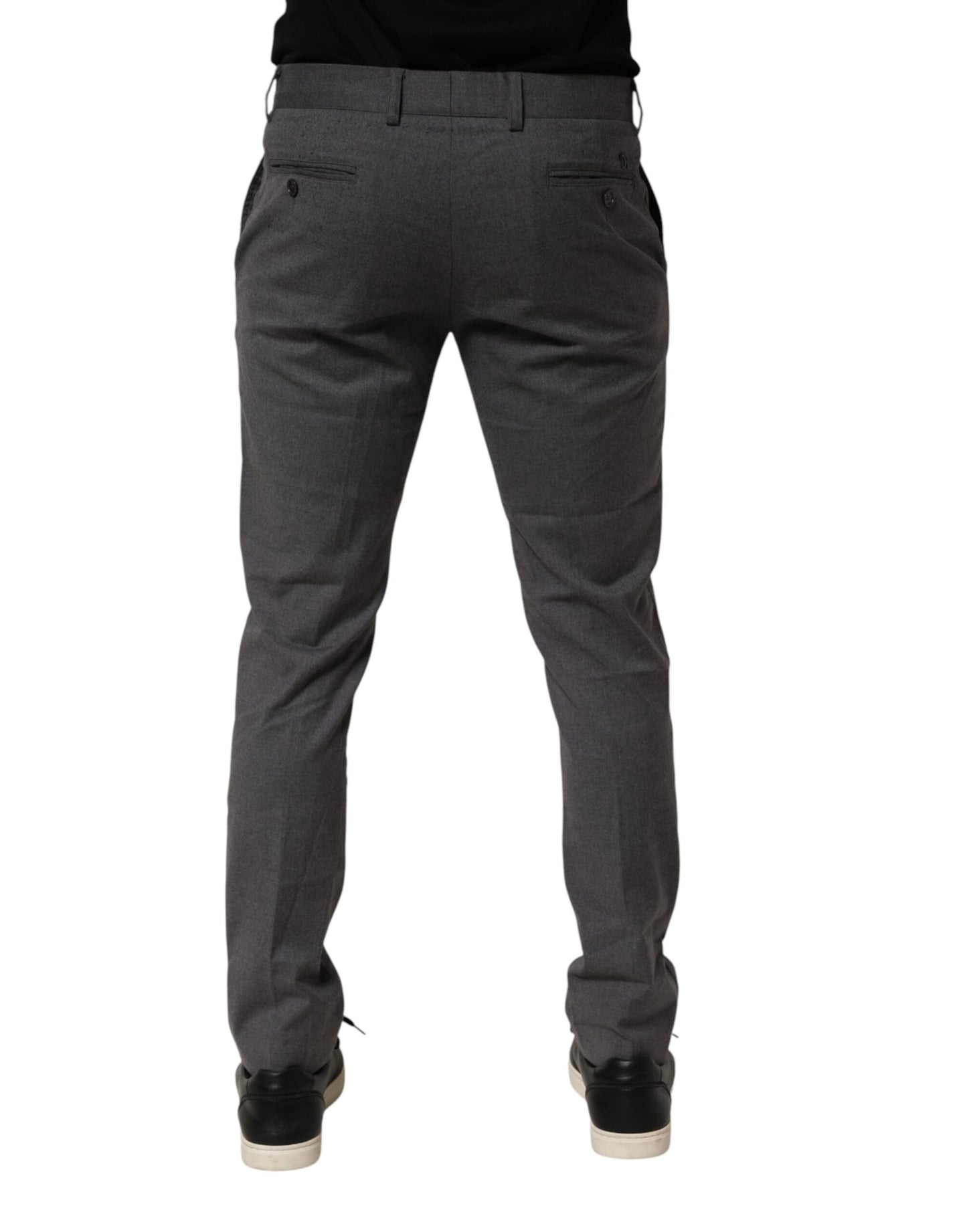 Daniele Alessandrini Gray Polyester Formal Dress Trouser Pants