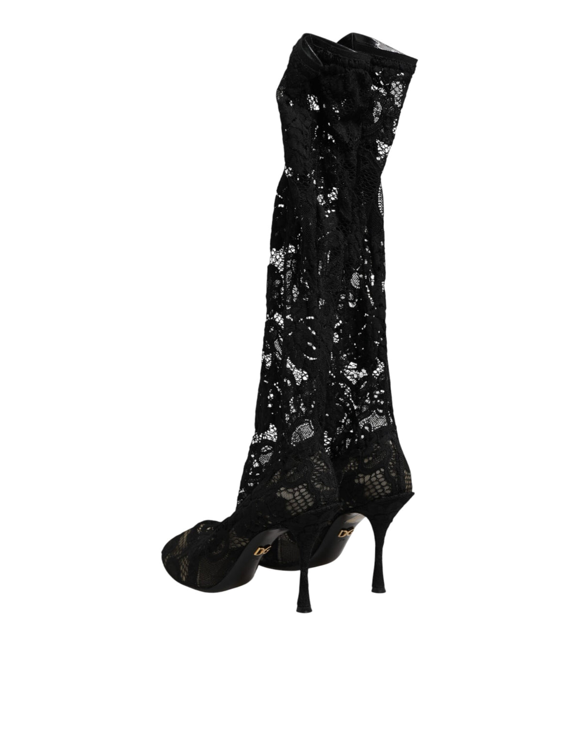 Dolce & Gabbana Women's Goat Leather Polyamide & Viscose Stiletto Sock Ankle Over-The-Knee Boots - Black Signature
