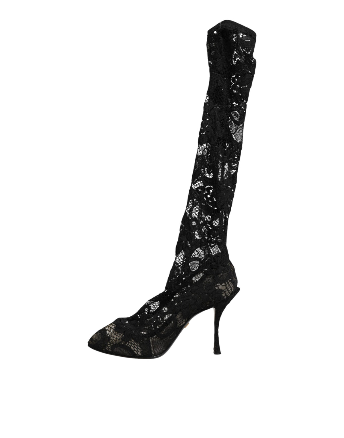 Dolce & Gabbana Women's Goat Leather Polyamide & Viscose Stiletto Sock Ankle Over-The-Knee Boots - Black Signature
