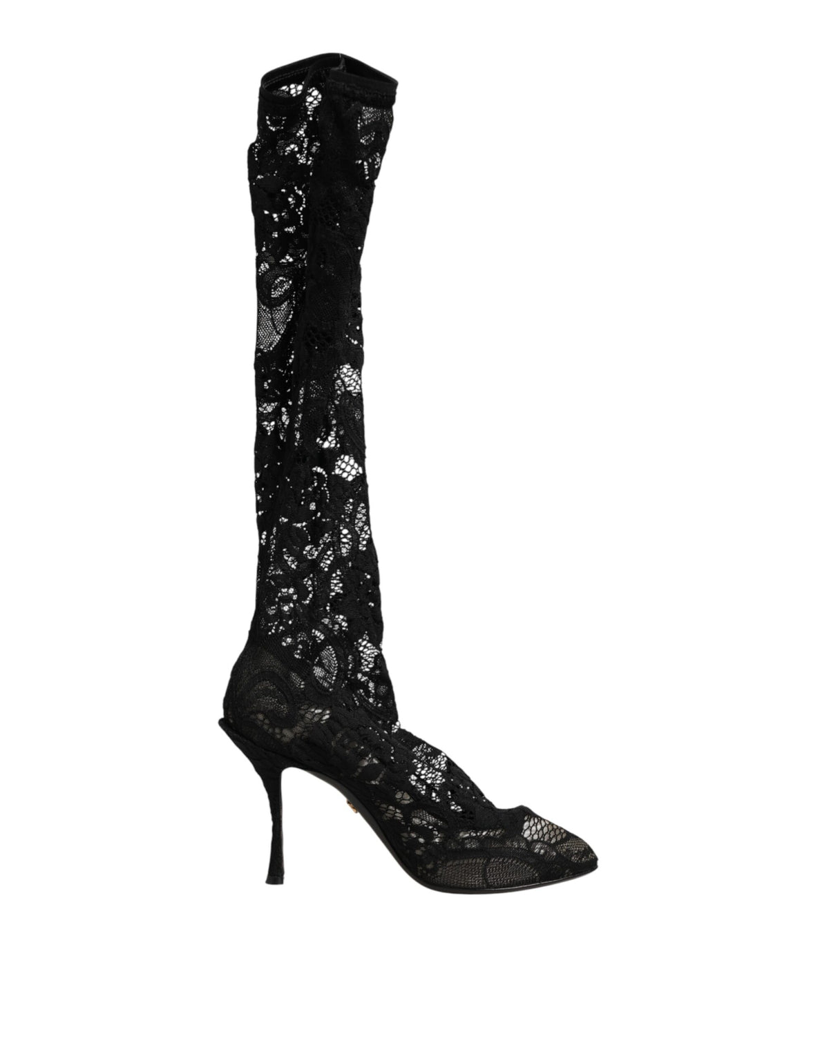 Dolce & Gabbana Women's Goat Leather Polyamide & Viscose Stiletto Sock Ankle Over-The-Knee Boots - Black Signature