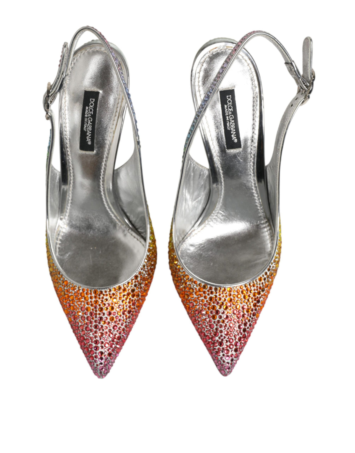Dolce & Gabbana Women's Polyester Viscose Silk & Goat Leather Stiletto Slingback Sandals - Multicolor Signature