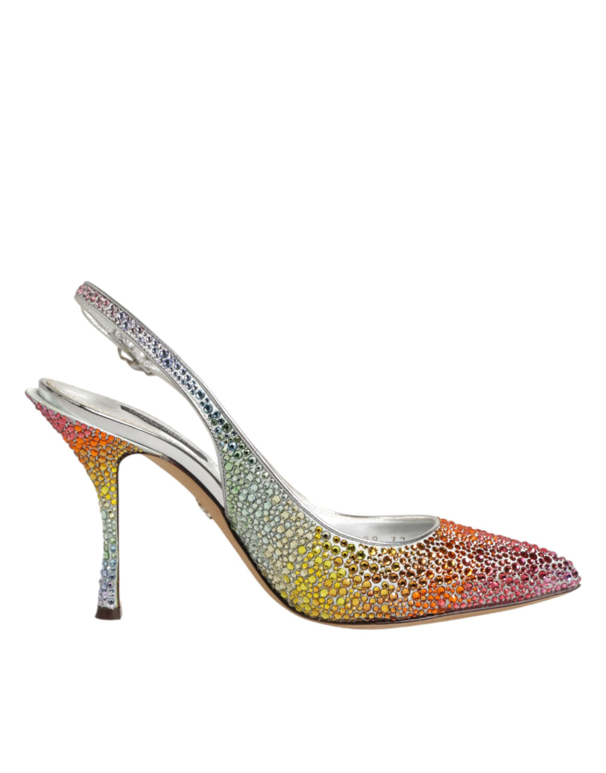 Dolce & Gabbana Women's Polyester Viscose Silk & Goat Leather Stiletto Slingback Sandals - Multicolor Signature