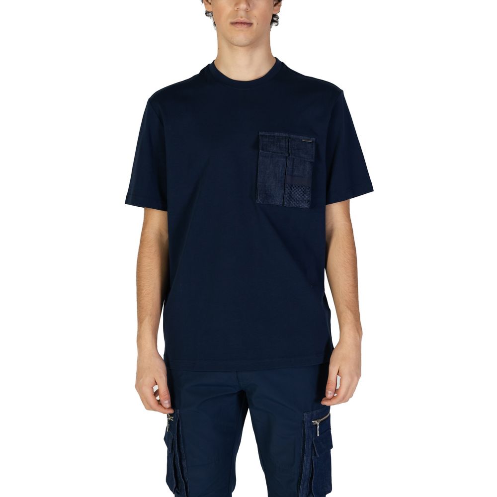 T-Shirt by Antony Morato for men in cotton blue features an on trend silhouette, perfectly showcasing a on trend and for an elevated aesthetic.