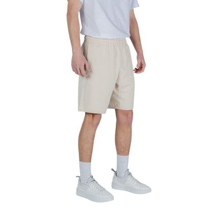 Bermuda Shorts by EA7 Emporio Armani for men in cotton beige & natural presents a contemporary silhouette, showcasing a contemporary regular-fit with a refined short and elegant .