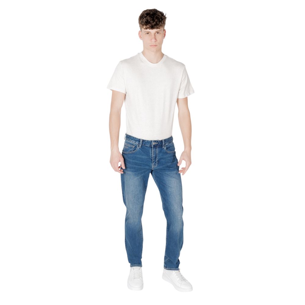 Armani Exchange Blue Cotton Skinny Jean