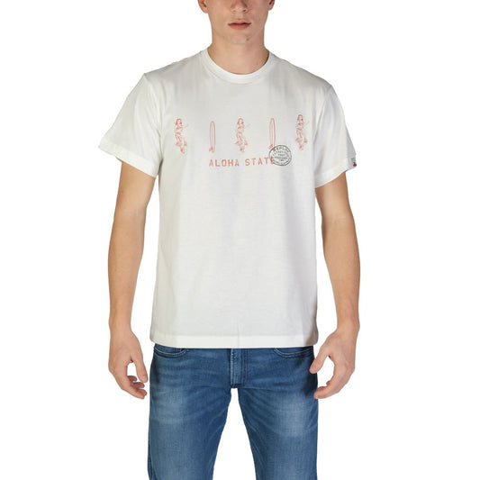 T-Shirt by Replay for men in cotton white showcases a unassuming silhouette, artfully detailed with a refined and unassuming for a sophisticated, contemporary look.