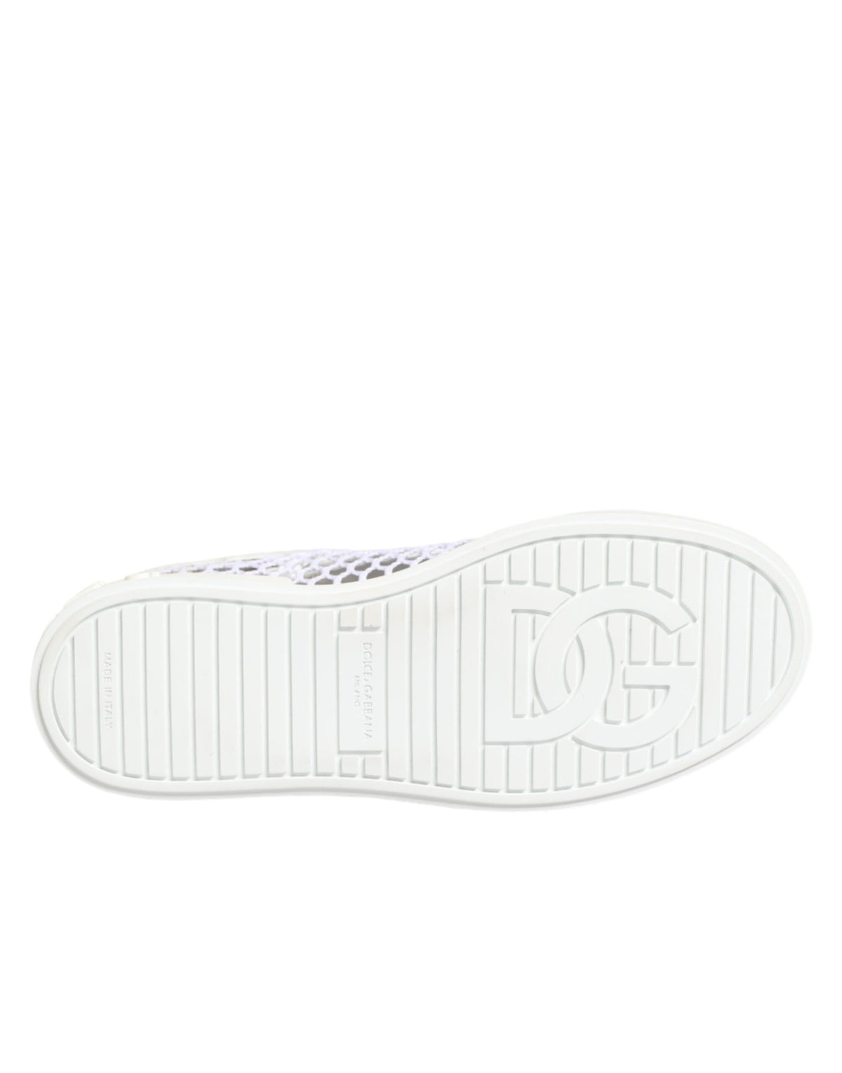 Dolce & Gabbana Women's Low Top Polyester Calf & Goat Leather Sneakers - Natural White